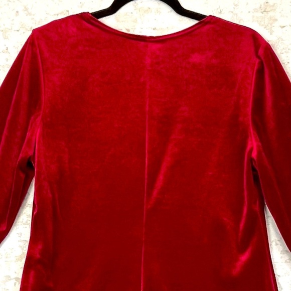 NWT EXPO Red Velvet Swing Dress Sheath Holiday Crew Neck Size 12 Made in USA - Picture 9 of 12